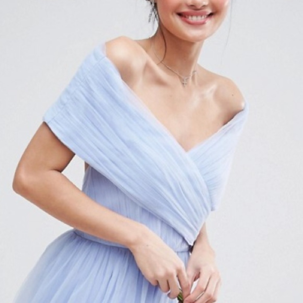 baby blue tulle prom dress - Picture 4 of 6